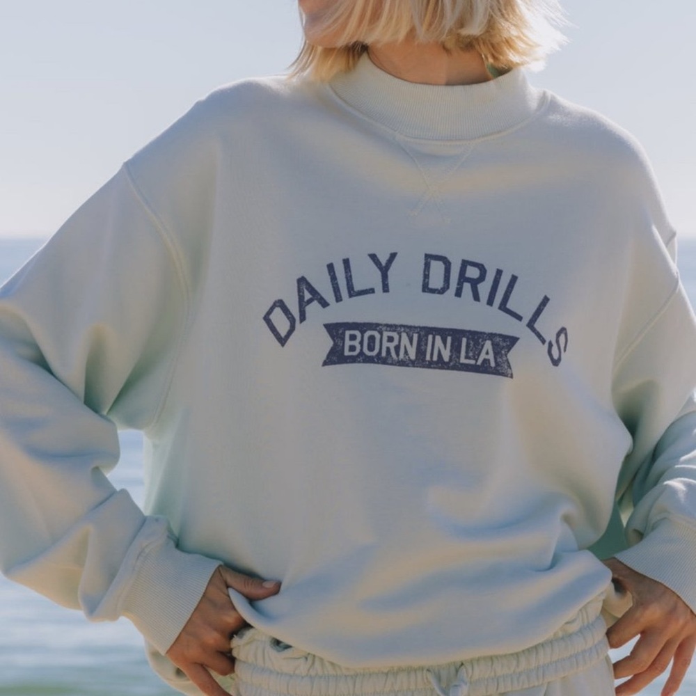 Daily Drills Soft Blue Crew Neck Sweater